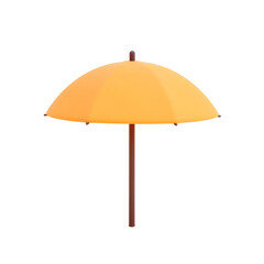 Obraz premium Isolated Yellow Umbrella on White Background - Simple Protection Graphic