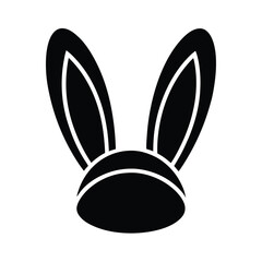 bunny ears stencil icon vector illustration