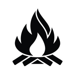 campfire stencil icon vector illustration