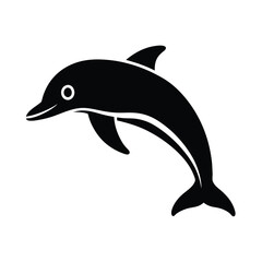 dolphin stencil icon vector illustration
