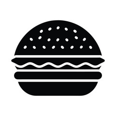 hamburger flat stencil icon vector illustration