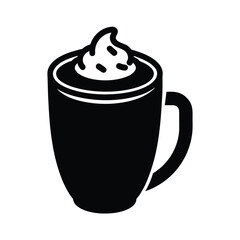 hot cocoa stencil icon vector illustration