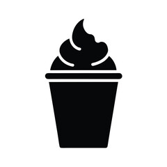 ice cream cup stencil icon vector illustration