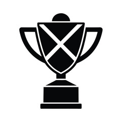 ice hockey trophy stencil icon vector illustration
