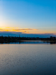 A view of a sunset over a body of water