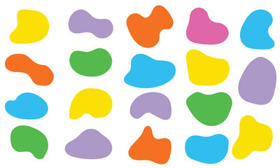 Organic shape liquid form set, Doodle abstract liquid blob, wavy fluid different form. Vector illustration EPS 10
