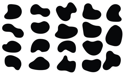 Organic shape liquid form set. Doodle abstract liquid blob, wavy fluid different form. Vector illustration EPS 10