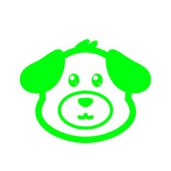 green cute dog icon