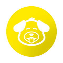 yellow cute dog circle icon