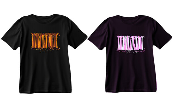  Tree T Shirt Design. Leaf fall design.