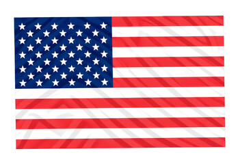 Naklejka premium USA Flag, Distorted, Red White Blue, Transparent Background.