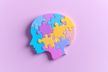 Puzzle Head Profile Art