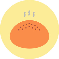 Baked Bun icon vector illustration