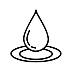 Fototapeta premium Water Drop Icon in Minimalist Style with Circular Rings 