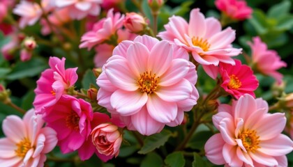 Vibrant flower blossoms botanical garden close-up photography natural setting eye-level view floral beauty