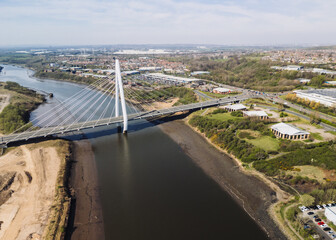 Sunderland UK: 12th April 2025: Sunderland Northern Spire Bridge connects communities over the...