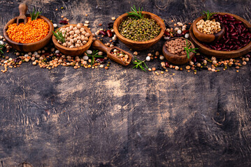 Beans, lentils, soybean, pea and chickpea