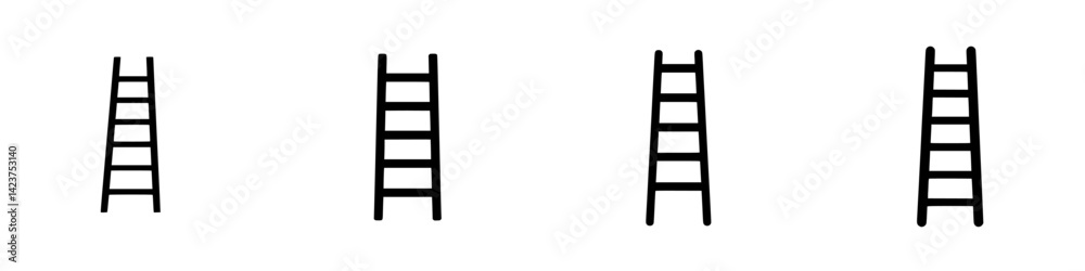 Poster minimalist icon set of ladders in a simple design suitable for various applications and projects