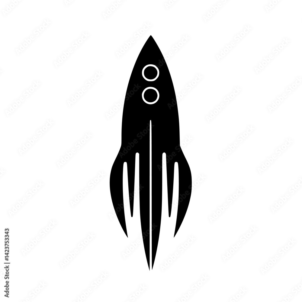 Poster minimalistic black squid icon designed for digital applications and user interfaces in modern styles