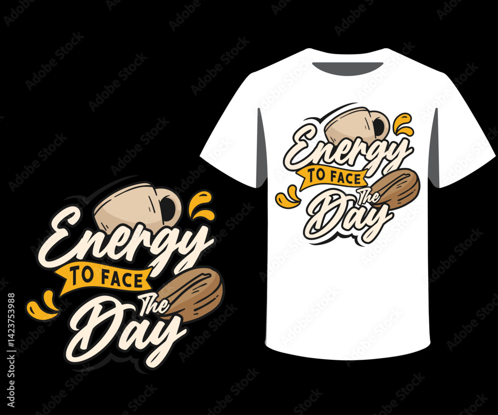 Fototapete typography and icon t-shirts design template with unique text