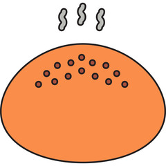 Baked Bun icon vector illustration