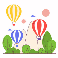 Naklejka premium hot air balloon in sky