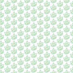 Seamless pattern with beautiful green leaves 