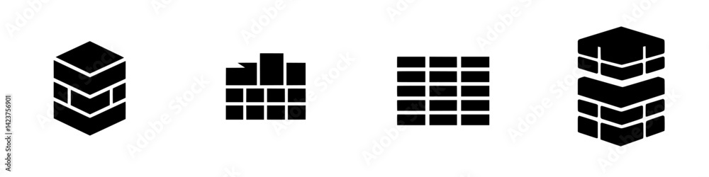 Poster icon set showcasing various geometric shapes and patterns suitable for digital design projects and a