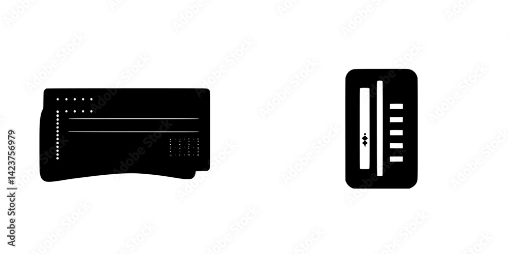 Poster icon set featuring various design elements for user interfaces and digital applications
