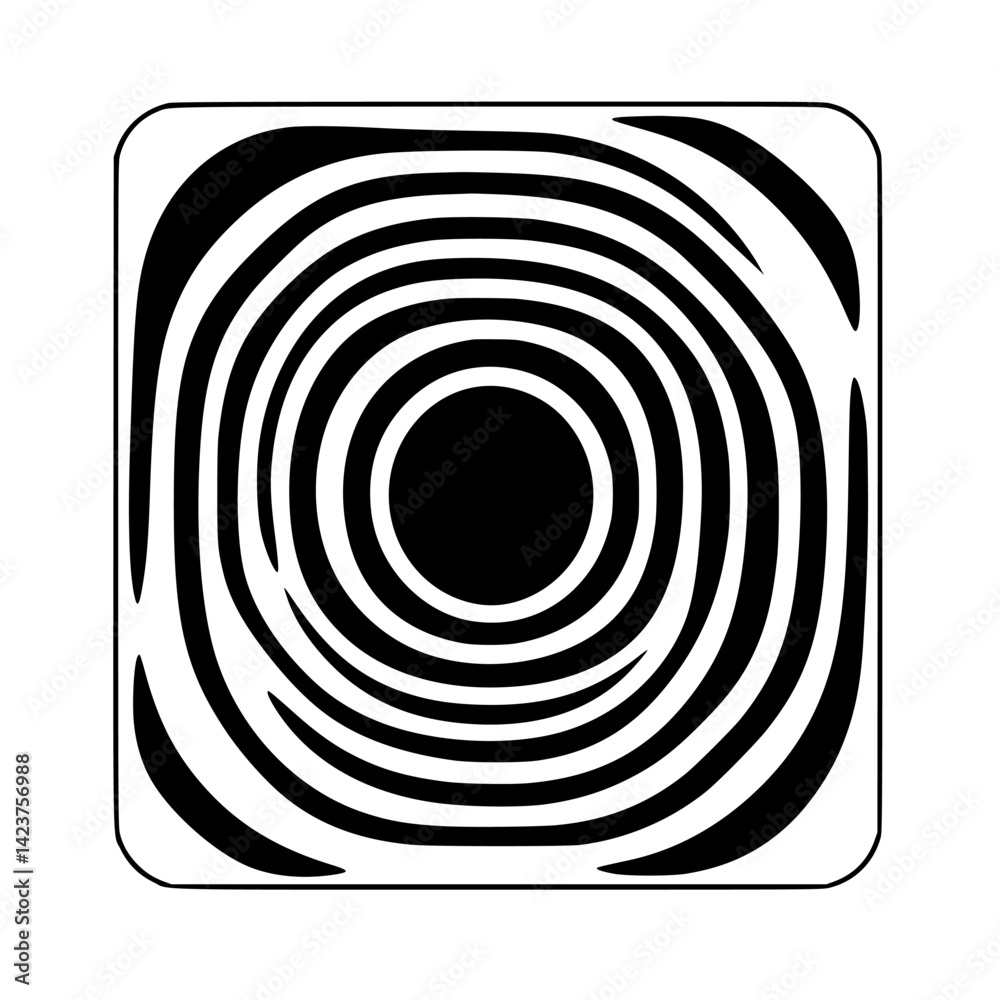 Poster modern icon set featuring concentric circular patterns designed for minimalist user interfaces