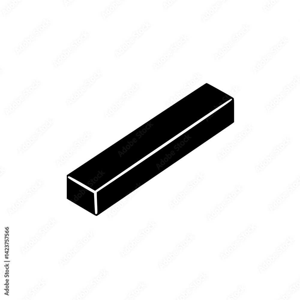 Poster collection of simple black icon set depicting a rectangular bar used in various contexts of design a