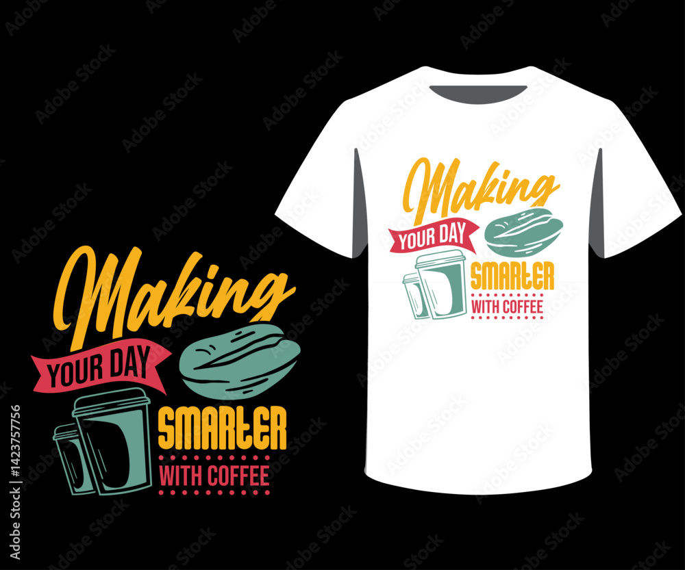 Fototapete typography and icon t-shirts design template with unique text
