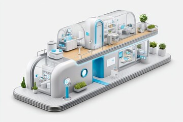 3D lifestyle map showing AI-assisted daily routine in futuristic home