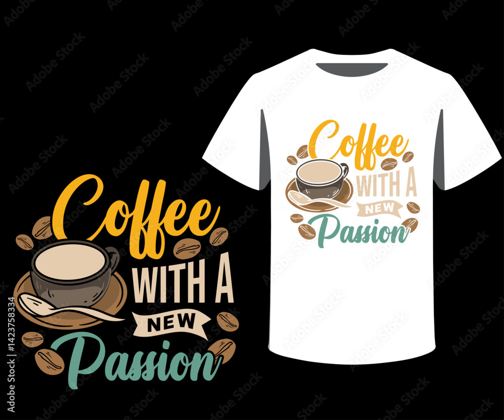 Fototapete typography and icon t-shirts design template with unique text