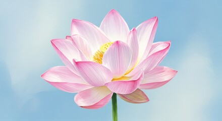 Blooming lotus in gentle watercolor style