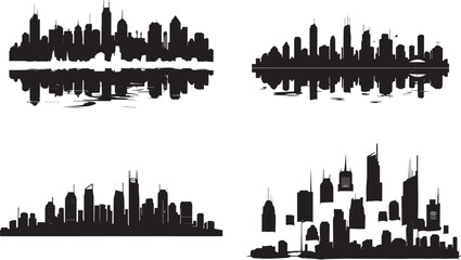 Obraz premium City Skylines Silhouette Collection