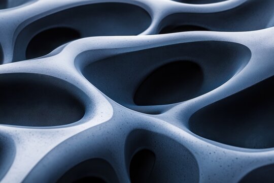 Intricate three dimensional porous structure with interconnecting cavities and flowing shapes
