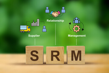 SRM icon concept  , supplier  relationship  management, agreement, system, process