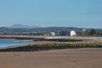 view of the city from the pier in Morecambe - Lancashire - Lancaster - United Kingdom