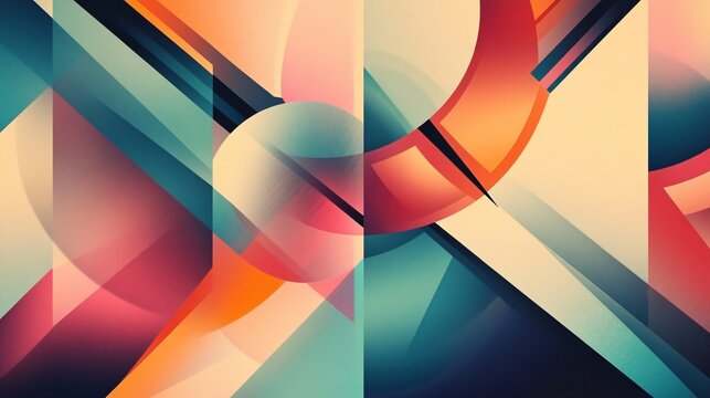 Abstract background with geometric shapes overlapping creating colorful pattern