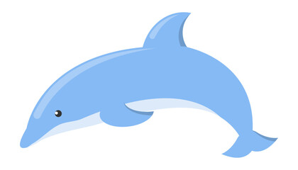 A Playful Dolphin Joyfully Swimming in the Clear Blue Waters of the Vast, Beautiful Ocean