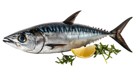 Tuna little tunny isolated on white