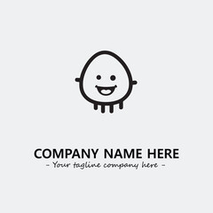 Egg cartoon illustration black and white for logo company vector image
