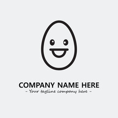 Egg cartoon illustration black and white for logo company vector image
