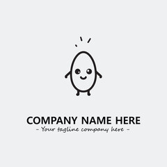Egg cartoon illustration black and white for logo company vector image
