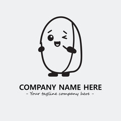 Egg cartoon illustration black and white for logo company vector image
