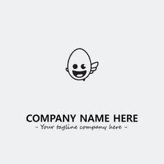 Egg cartoon illustration black and white for logo company vector image
