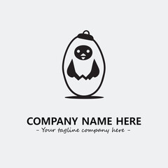 Egg cartoon illustration black and white for logo company vector image
