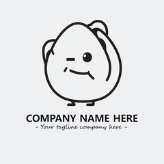 Egg cartoon illustration black and white for logo company vector image
