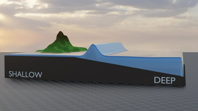 Tsunami Wave Approaching Coast &ndash; Ocean Disaster Animation 3D